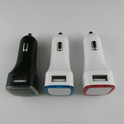 China Mobile Phone Led Ring Logo Light Car Charging 2.1A Dual USB Car Charger for sale