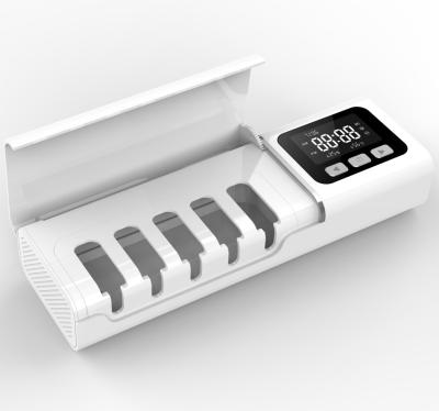 China UV Disinfection + Drying+Temperature and Humidity Display 5 in 1 High Quality Temperature and Humidity Toothbrush Sterilizer UV-C Light Holder Smart Rechargeable Toothbrush Storage Box for sale