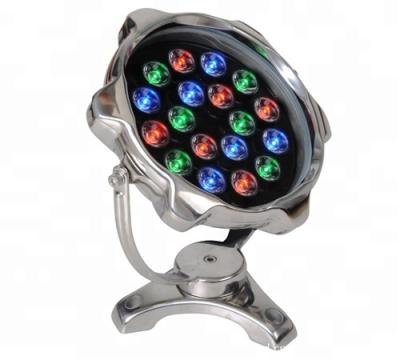 China Hot Selling Outdoor LANDSCAPE Waterpool 18W Stainless Steel Swimming Pool Light IP68 RGB LED Underwater Light for sale