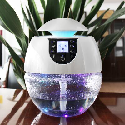 China Hotel OEM Music Air Purifier Humidifier Refresher UV Lamp Globe Air Purifier Water Based With Transparent LCD Display for sale