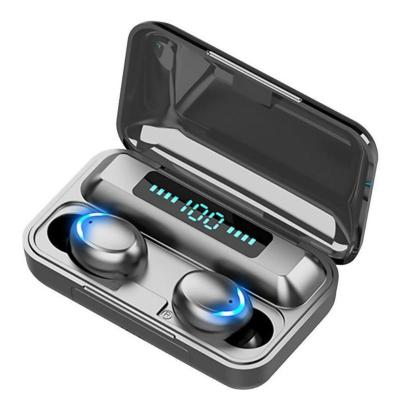 China Perfect Sound High Fidelity Earphone Sports Light Hit F9-5 LED Mini TWS BT5.0 TWS Radio With Inbuild MIC for sale