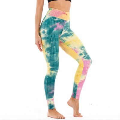 China Breathable Neon Dye Lifting High Waisted Seamless Tie Over Butt Breathable Waist Legging for sale