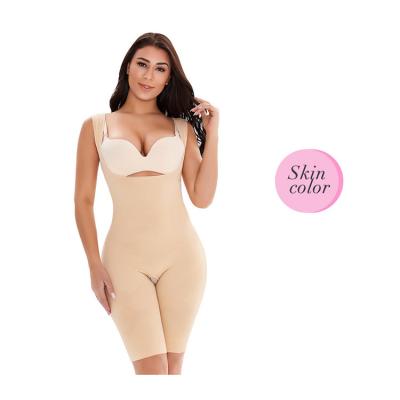 China Skin Color Antibacterial Full Body Fabric Comfortable Antibacterial Comfortable Fabric High Waisted Seamless Body Shaper for sale