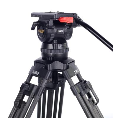 China Digital Camera TERIS Strong Stability Hydraulic Head Tripod Video Camera Support for sale