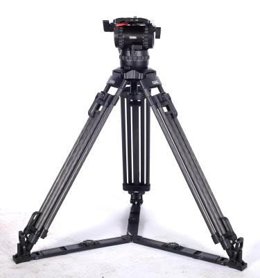 China TERIS Professional level of digital camera with hydraulic visual head and 100 mm carbon fiber tripod for sale