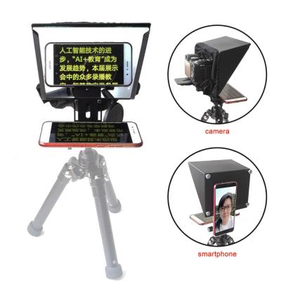 China Portable Smartphone Faster Teleprompter for News Live Interview Speech for DSLR Cameras Mobile Phone with Smartphone Remote Control Teleprompter for sale