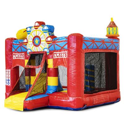 China Outdoor Entertainment Mini Commercial Ferris Wheels Inflatable Bounce House , Cheap Jumping Bouncy Castle With Obstacle for sale