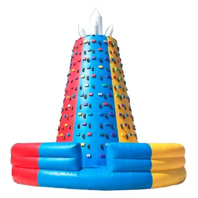 China Entertainment Inflatable Climbing Wall Giant Outdoor Durable High Rocket, Inflatable Jumping Bouncy Rock Climbing Wall Toys For Sale for sale