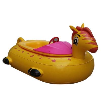 China Construction of plastic & Cute Animal Inflatable Bumper Boat PVC Mini Water Park Cartoon Head Water Park Electric Bumper Boat With MP3 Player for sale