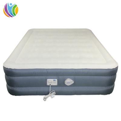 China eco-friendly beds eco-friendly inflatable air mattress, 3 layers inflatable air bed, flocking inflatable air mattress with factory price for sale