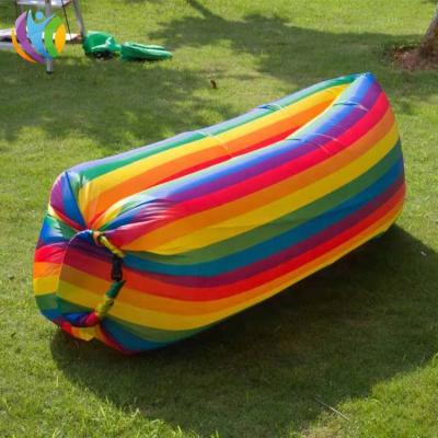 China Indoor or Outdoor Quick Inflation Rainbow Playground Inflatable Air Sofa, Outdoor Portable Inflatable Sofa Air Sofa, Inflatable Beach Sleeping Bag for sale