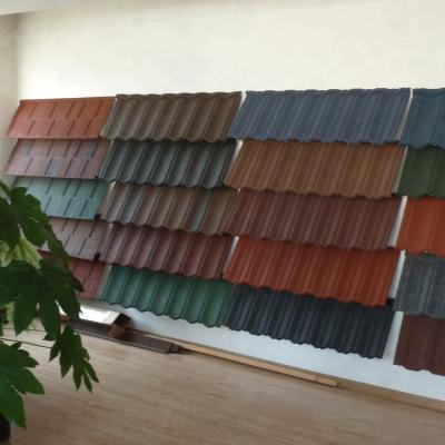 China Galvanized Aluminium Metal Polymer Coated 0.4mm Stone Coated Steel Roofing Tile, Good Price Metro Roofing Tile for sale