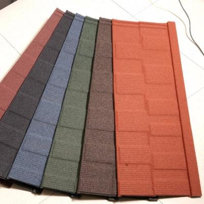 China Decorative colorful stone coated metal roof tile from Newsunlight roof tiles en venta