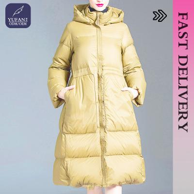 China Yufan Women's High Quality Professional Waterproof Hooded Coat Stripper Jacket Jacket For Women Winter Casual Coat Long Down Jacket for sale