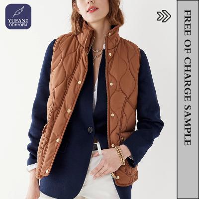 China YuFan Lady New Quilted Waterproof High End Customized Classic Excursion Down Spring Duck Down Vest Stripper Vest Recycled Polyester for sale