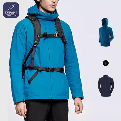 China YuFan Breathable Sports Anorak Men Ski Three-in-One Unisex Hooded Waterproof Mountaineering Suit Women Hiking Jacket for sale