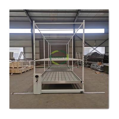 China Easy for Operation Table Hydroponic Tray Ebb Flood Vertical Grow Flow Racks Multi Level Growing Rolling Bench for sale