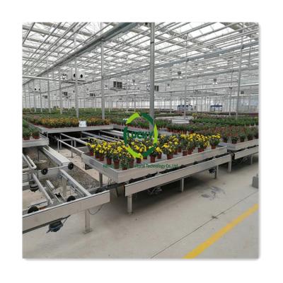 China Easy For Operation Labor Saving Height Nursery Flood Tray Greenhouse Rolling Bench Logistics High Quality Customized Hydroponic Seeding for sale