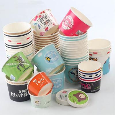 China Disposable Biodegradable 3oz Custom Printed PLA Coated Ice Cream Paper Cup for sale