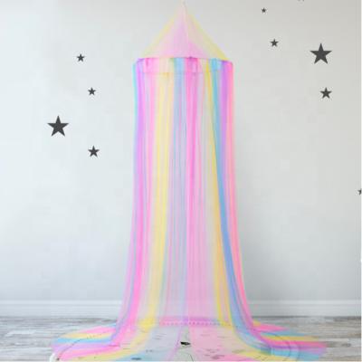 China Hot 2021 Summer New Baby Dome Hanging Mosquito Net Anti-static Nordic Style CIO Nordic Style Room Tent In Rainbow Color for sale