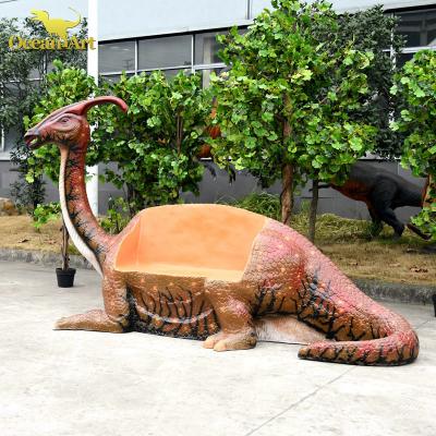 China amusement/theme park amusement/theme park fiberglass sculpture size quality cartoon dinosaur chair for sale