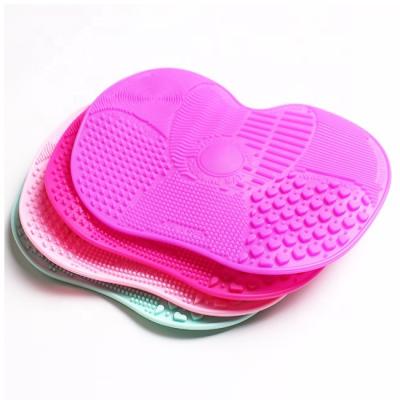 China Viable Silicone Mat Washing Tools Cosmetic Make Up Brush Cleaner Sweeps Apple Pad Scrubber Board for sale