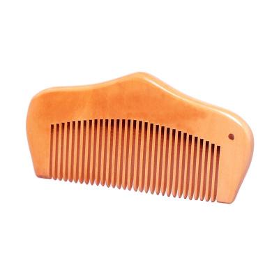 China Private Label Travel Custom Comb 12cm Wide Handmade Peach Tooth Wooden Beard Comb for sale