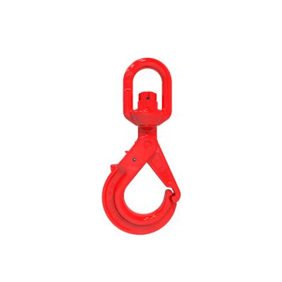 China Heavy Industry G80 Alloy Steel Swivel Self Locking Hook With Supporting Lifting Sling Hook for sale