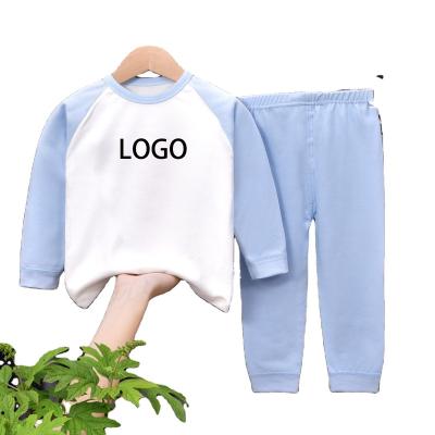 China 2022 new style cotton breathable 100% long johns long sleeve warm autumn clothes in solid colors boy girl baju anak kids wear for sale