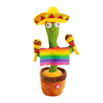 China Gift Children Play Usb Charging English Electric Talking Plush Toy Wriggle Dancing Funny Repeat Singing Cactus for sale