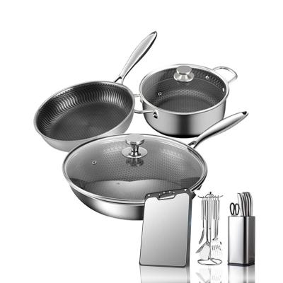 China Non Carbon Steel Sustainable Die-Cast Stick 13Pcs High Quality Eco Friendly Cooking Sauce Pan Cookware Sets Pot Set for sale