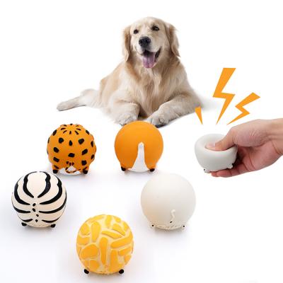 China Factory Wholesale Sustainable Indestructible Natural Dog Squeaky Toys Latex Chew Balls For Dogs for sale