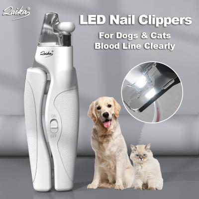 China Stocked Rechargeable Professional Cat Pet Nail Trimmers With LED Light Pet Nail Clippers Dog for sale