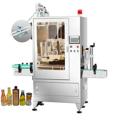 China Beverage Glass Bottle Cups Sleeve Labeling Machine Automatic Sleeve Applicator Machine for sale