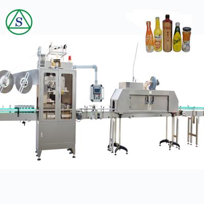 China Automatic Food Shrink Sleeve Labeler For PET Glass Bottles With Shrink Tunnel Machine for sale