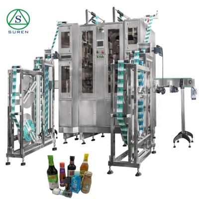 China Large Lndustry Food Condiment Tomato Sauce Sculpin Shrink Wrapping Machine Sleeve Labeling Machine for sale