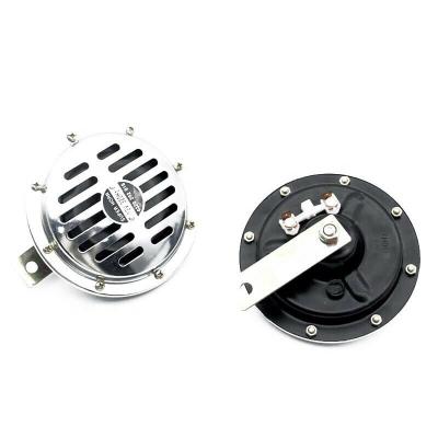 China High Tone Low Tone Metal Electric Car Grill Super Loud Mount Iron 125mm Disc 12v 335HZ/400HZ Compact Blast Horn for sale