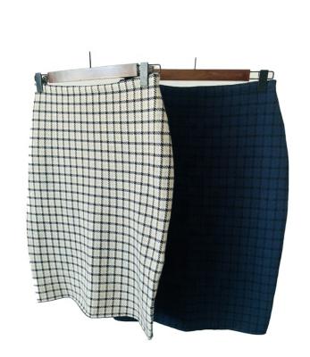 China Sexy Ms. Breathable Plaid Package Hip Knitted Knitted Skirts Swap Short Skirt for sale