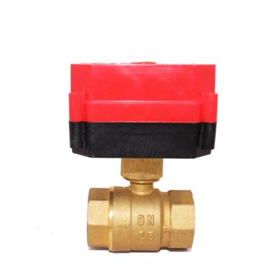 China CWX-60P 12V 24V dc 2 general way DN32 motorized brass ball valve for sale