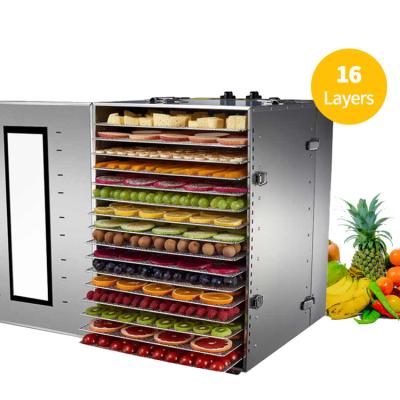 China Hotels 16 Layers Large Food Dehydrator Mango Kiwi Fruit Beef Meat Sausage Dryer Machine for sale