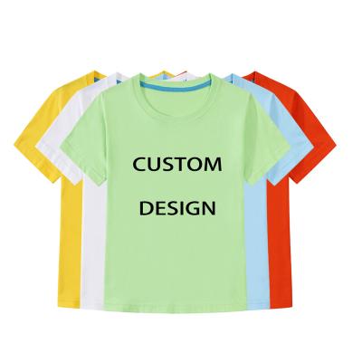 China Wholesale Casual Kids Camisas White 100% Cotton T-shirt Printing Logo Printed White High Quality Simple Custom T-shirt for sale