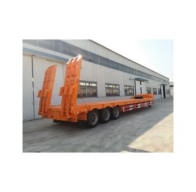 China Hot Selling Good Quality 3 Axle 50 Ton Lowbed Trailer Lowboy Semi Hydraulic Extendable Trailer Truck Trailer 3 for sale