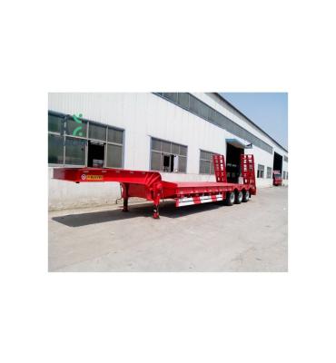 China Heavy Duty High Quality 50 Ton Lowboy Lowbed Truck Semi Trailer Low Truck Trailer Price 3 Axles For Sale for sale