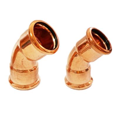 China Plumbing Elbow 45D Copper Press Fittings M Profile China Supplier Tubing Pipe Copper Fittings for sale