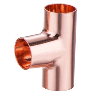 China PLUMBING Tee Equal Reduction Tap End CXCXC ASME B 16.22 Supply Copper Pipe Fittings For Tubing And HVAC for sale