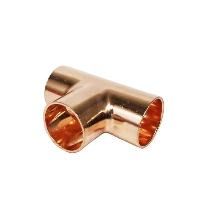 China CW024A/C12200 Joint Tee Equal Weld Copperfit Chinese Factory Tubing Ensures Wrot Red Copper Pipe Fittings for sale