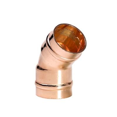 China Chinese Factory Supply Plumbing Copper Pipe Fittings Solder Ring 45D Elbow 3/8