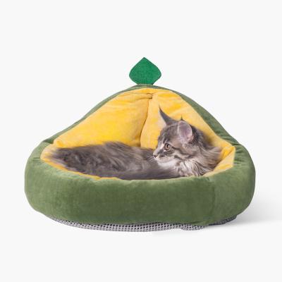 China Removable Blanket Amazon Supplier Fruit Avocado Shaped Fashion Style Removable Cushion Warm Pet Bed for sale