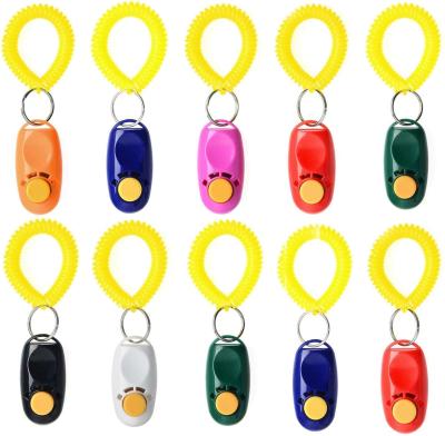 China 2021 Viable Colorful Hot Sale With Wrist Strap Decoration Pet Training Clicker Button Product for sale