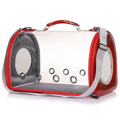 China Sustainable Wholesale Luxury Designer Outdoor Transparent Soft Sided PC Travel Bag Pet Cat Dog Carrier for sale